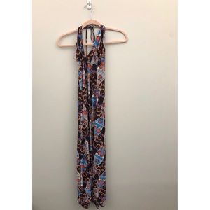Josa Tulum Floral Print Sundress Black Blue Long